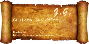 Gubicza Gellért névjegykártya